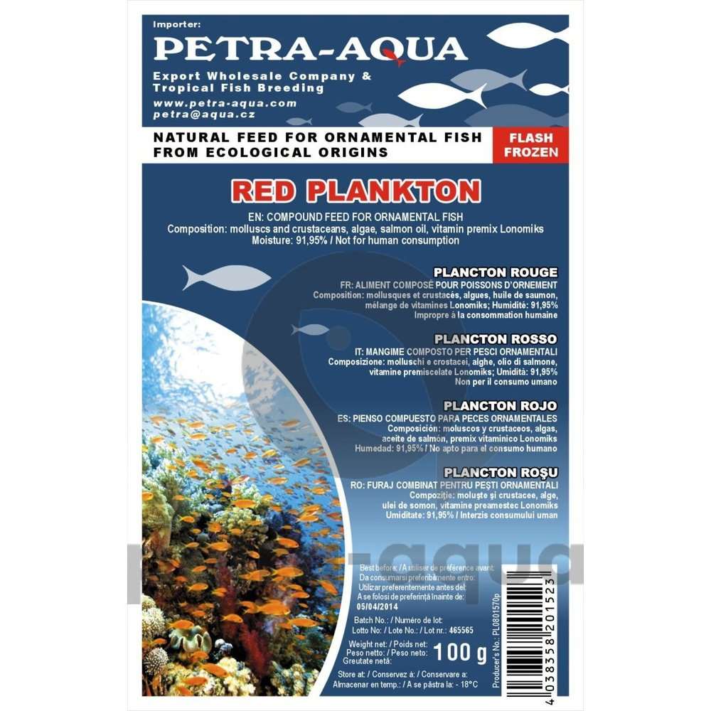 Petra-aqua Fish Food Hrană congelată pentru pești ornamentali, RED PLANKTON, blister 100 g