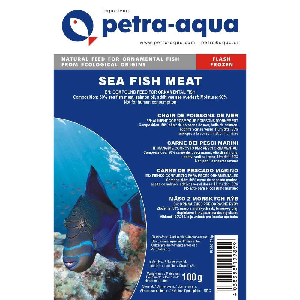 Petra-aqua Fish Food Hrană congelată pentru pești ornamentali, SEA FISH MEAT, blister 100 g