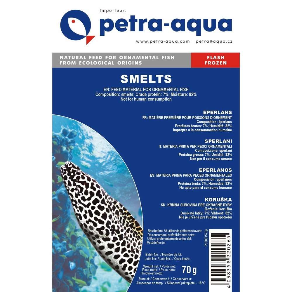 Petra-aqua Fish Food Hrană congelată pentru pești ornamentali, SMELTS, blister 100 g