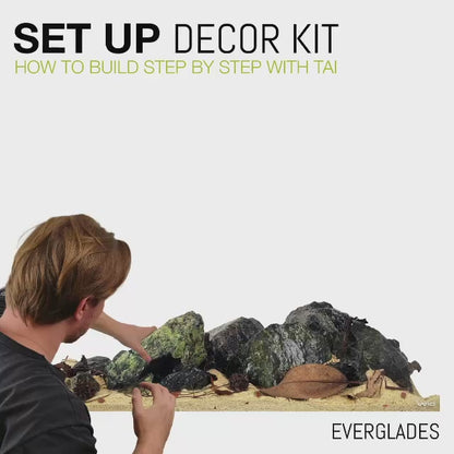 Kit complet cu substrat si pietre pentru decorul acvariului, Wio Everglades Decor Kit, 20 kg