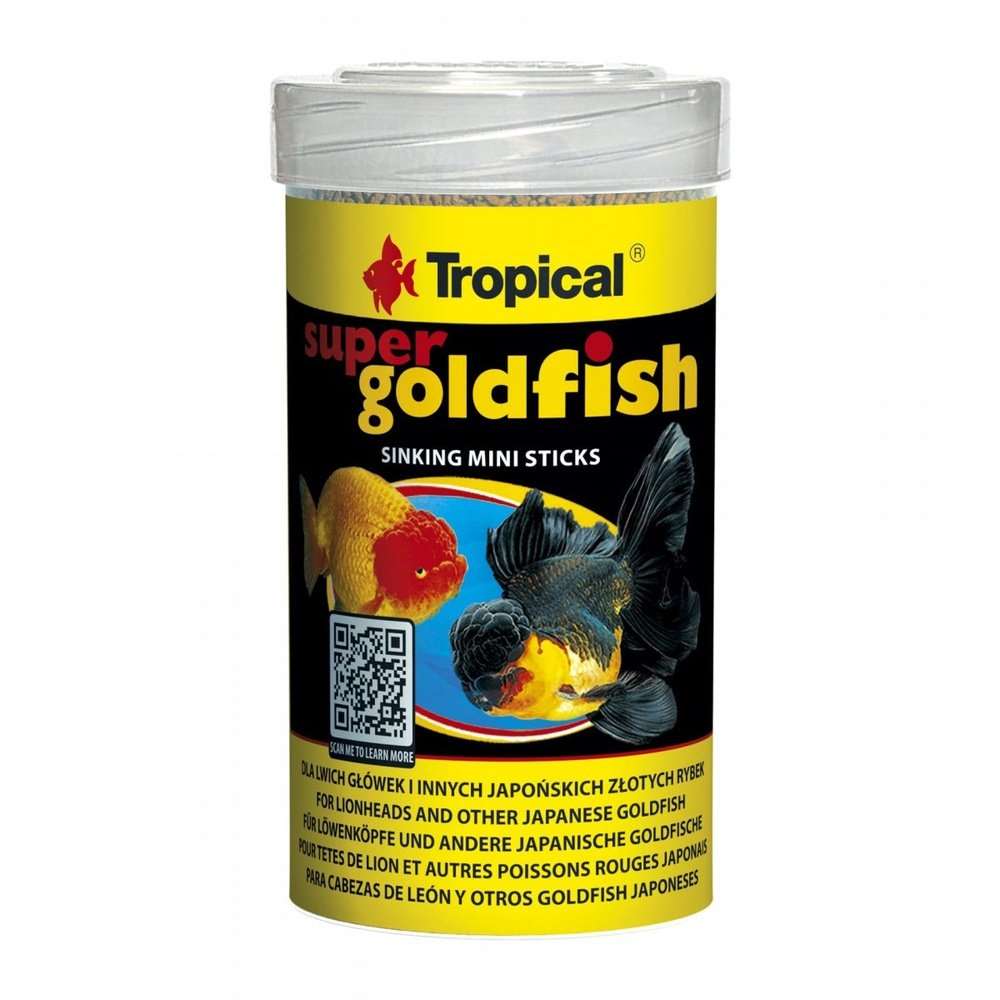 Tropical Fish Food Hrana pentru peștii aurii, Tropical super goldfish mini sticks, 250ml/150g