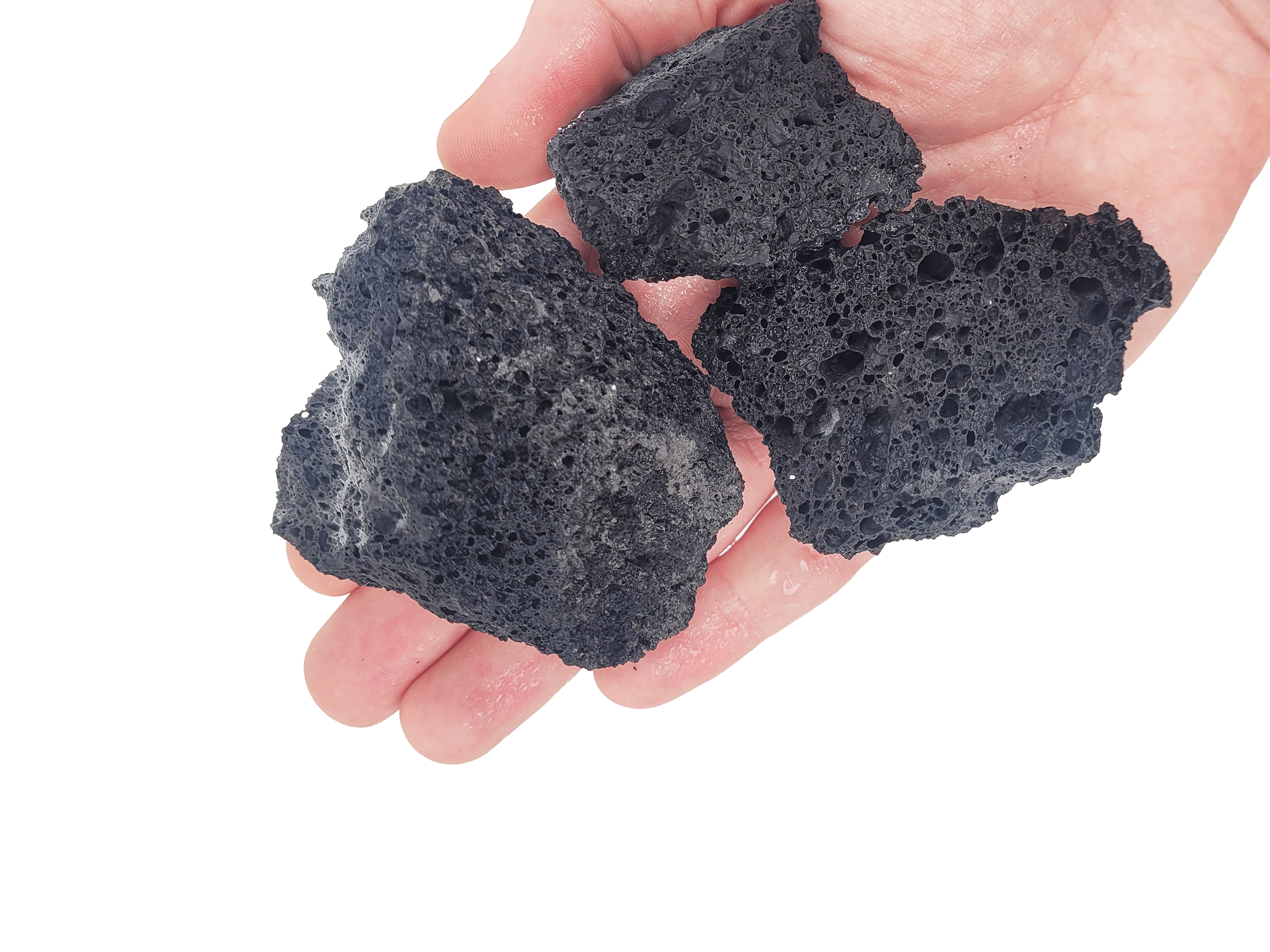 Pietre decor acvarii si terarii, Wio, Darwin Black Lava Nano Rocks, 1,5-2 kg, 1-10 cm