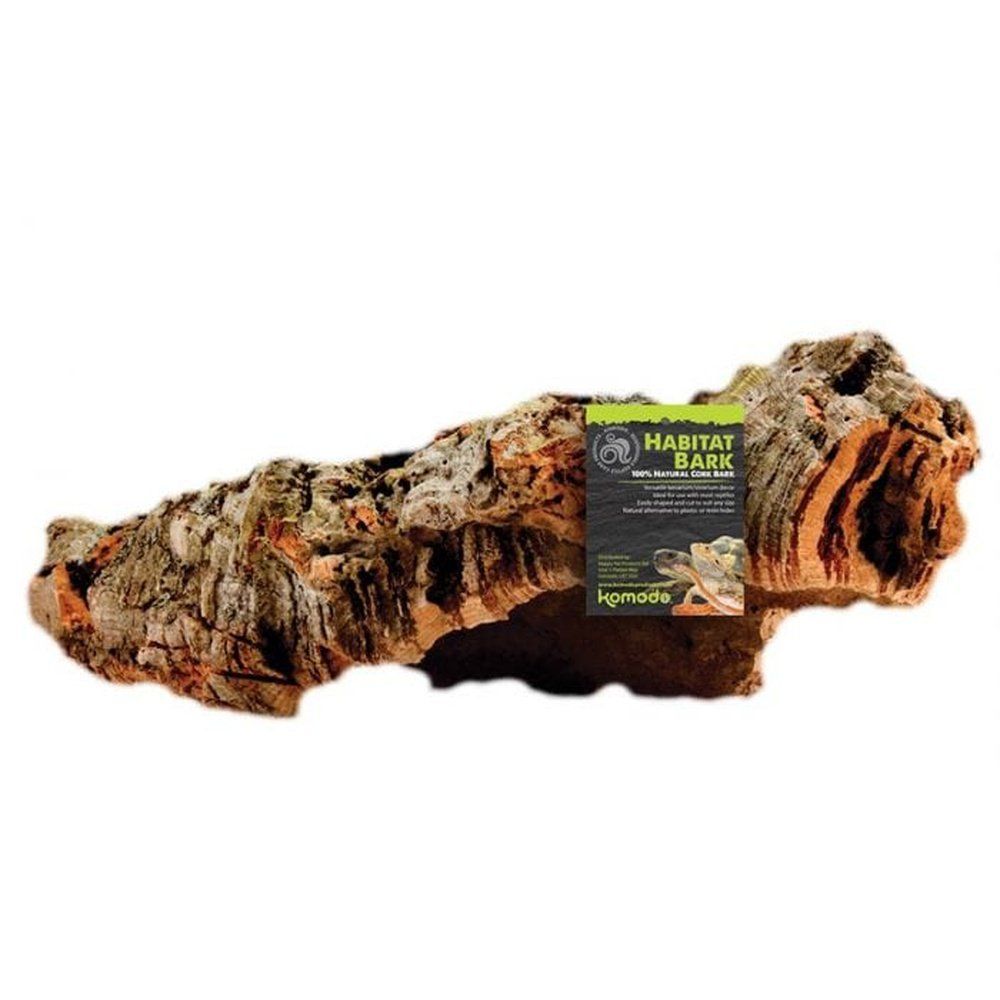 Decor natural din stejar de plută pentru terarii, Komodo Habitat Cork Bark Small, 24 x 16 cm