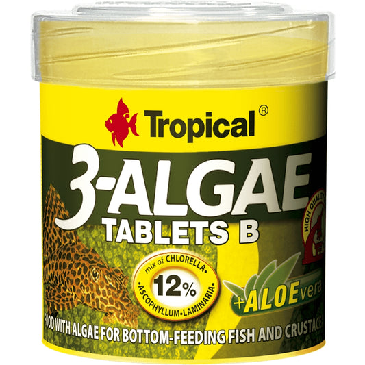 Hrana cu alge pentru pesti de apa dulce si de mare Tropical 3-Algae Tablets B, 50ml/36g