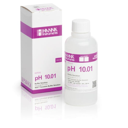 Soluție tampon pentru calibrare tester pH 10.01, Hanna Solutie calibrare pH 10.01 Value @ 25°C, sticla soluție 230ml