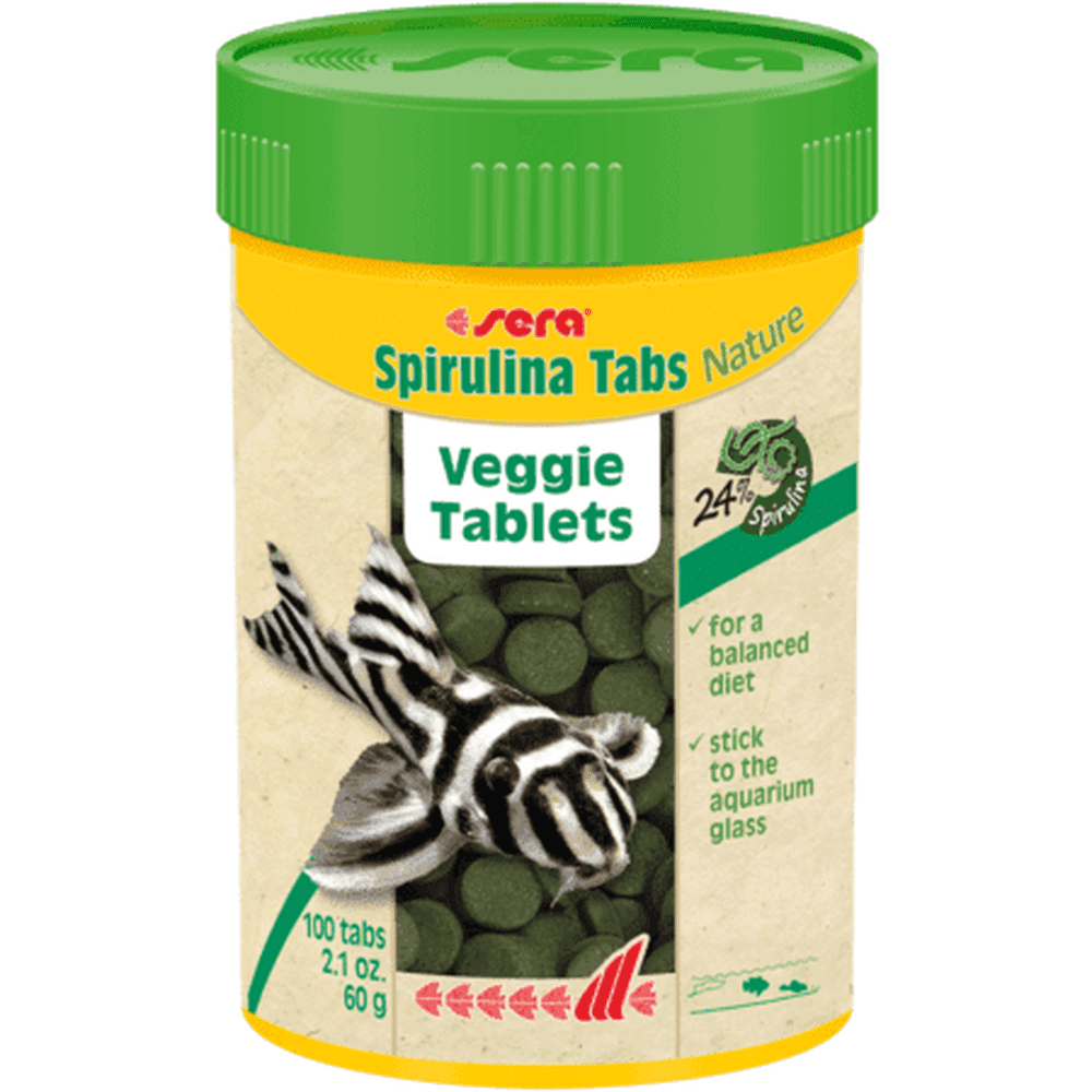 Sera Fish Food 100 tablete Tablete cu 24% spirulina, Sera Spirulina Tabs Nature