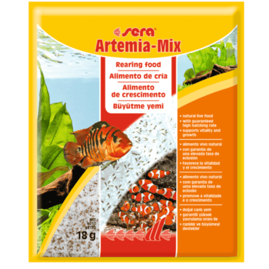 Sera Fish Food Hrană pentru puietul de pește pe bază de ouă de artemia și sare, Sera Artemia Mix, 18g
