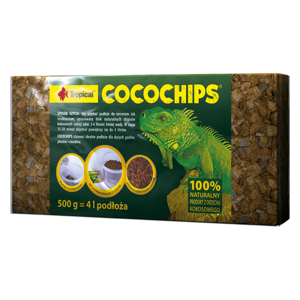 Tropical Reptile & Amphibian Substrates Substrat din nucă de cocos pentru reptile, Tropical Cocochips